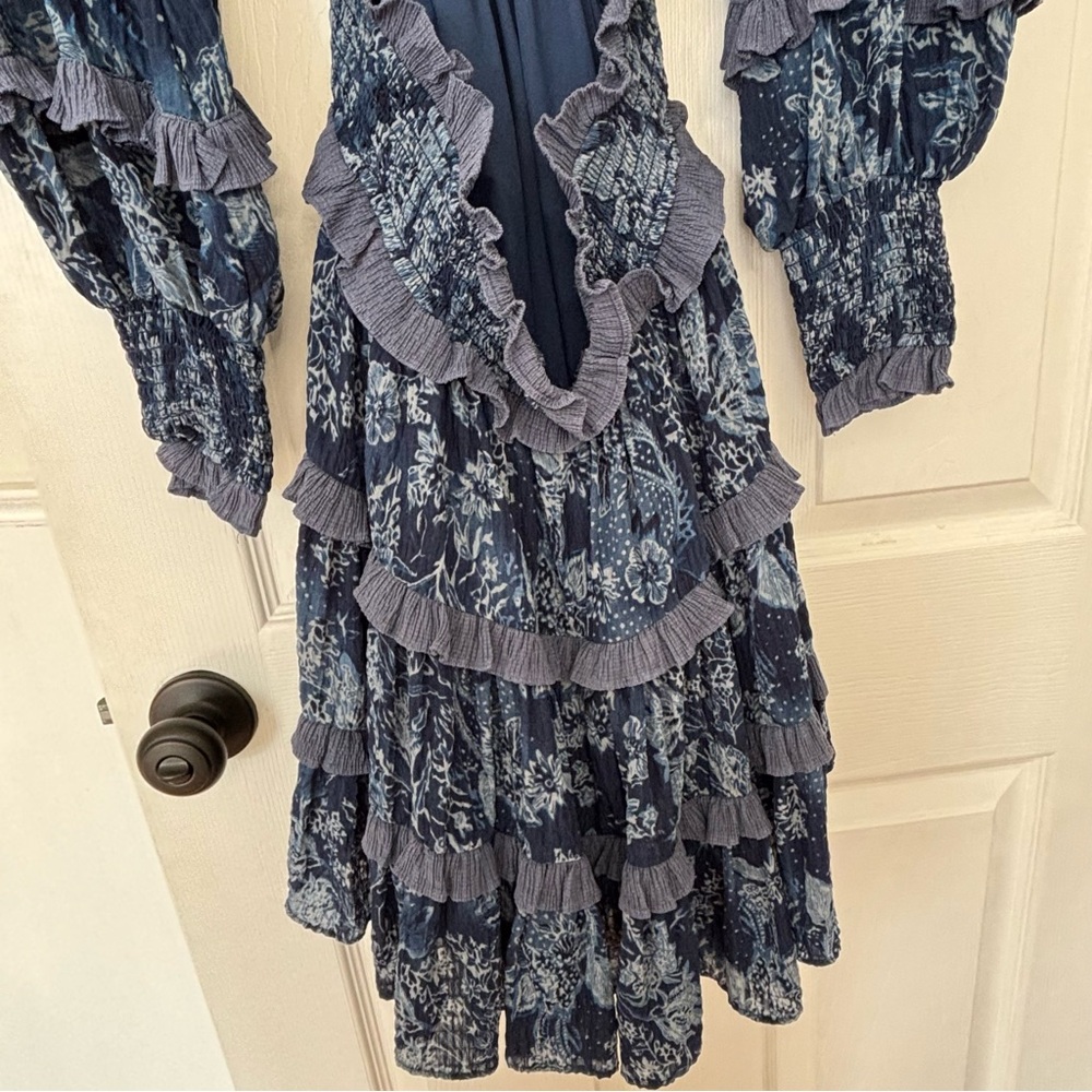 Elliat Blue Printed Ruffle Mini Dress - Picture 10 of 13